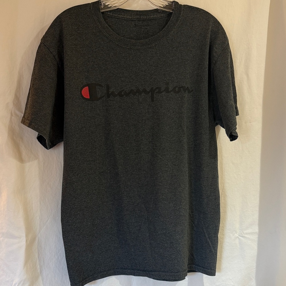 Champion Men's Charcoal Tee with Logo